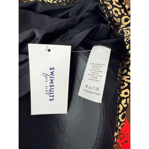 NWT Swimsuits for All Leopard Print Black/Gold Ruffle Tankini Swim Top Size 20 - Picture 5 of 7